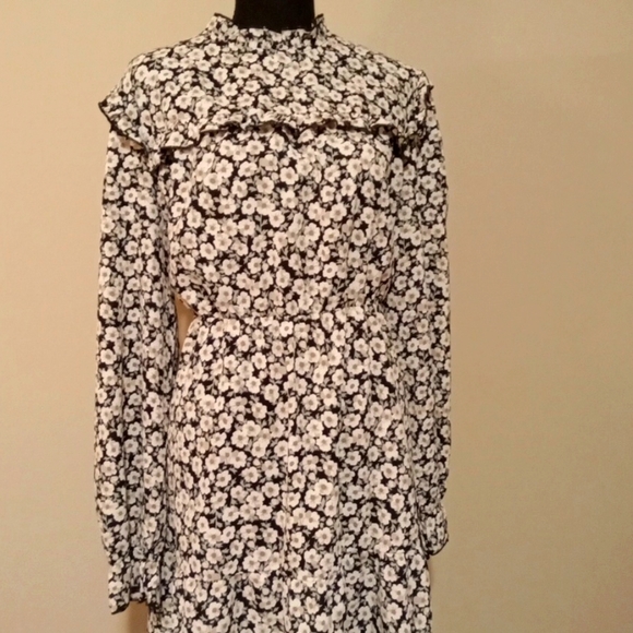 Mock Neck Long Sleeve Floral Print Work Dress Women Size XL - Picture 2 of 7